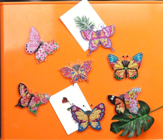 Preview: Diamond Painting 8er-Set Bunte Schmetterlinge